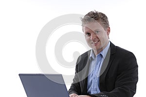 Businessman with laptop