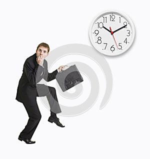 Businessman late to work