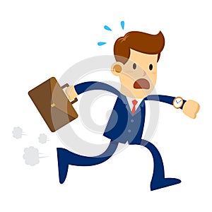 Businessman Late For Work