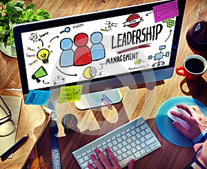 Businessman Leadership Management Digital Communication Concept