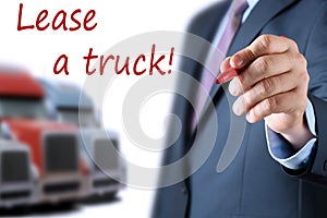 Businessman leasing a new truck to driver / company