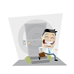 Businessman leaving home clipart