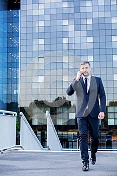 Businessman leaving the work