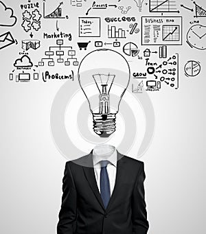 Businessman with lightbulb