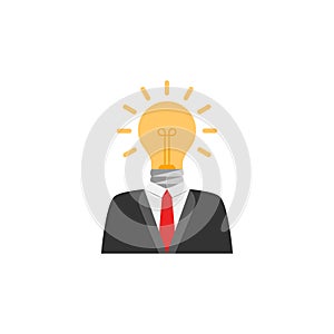 Businessman with lightbulb head