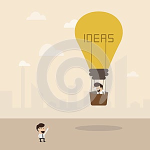 Businessman on lightbulb idea