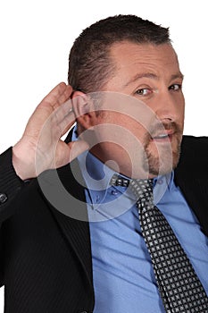 Businessman listening carefully