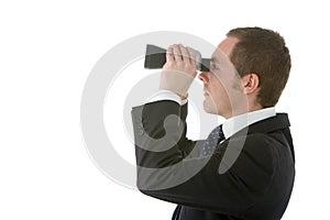 Businessman Looking Through Binoculars