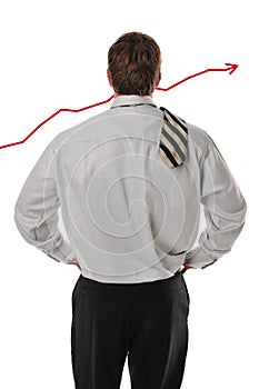 Businessman looking at chart