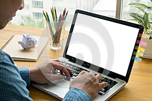 Businessman looking at computer screen