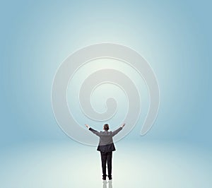 Businessman looking at empty