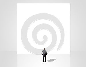Businessman looking at empty background