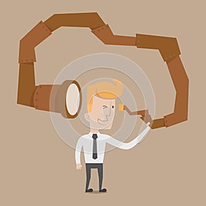 Businessman looking future