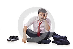 Businessman looking sad