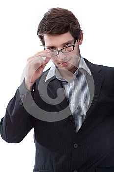 Businessman during looking seductively