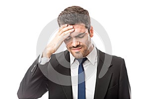 Businessman looking stressed