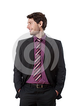 Businessman looking to the right