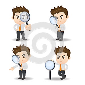 Businessman with magnify glass