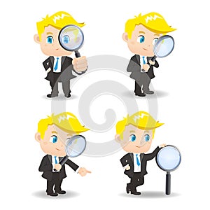 Businessman with magnify glass