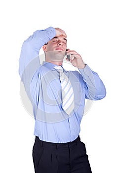 Businessman make a phone call