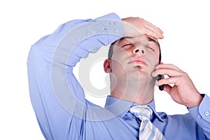 Businessman make a phone call