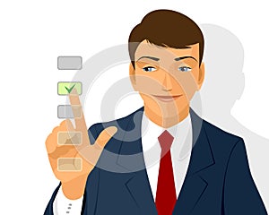 Businessman making a choice