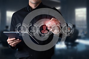 Businessman making choice of worker