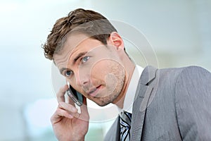 Businessman making a phonecall