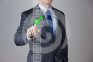 Businessman making right decision photo