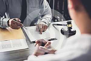 Businessman and Male lawyer or judge consult having team meeting