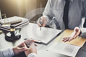 Businessman and Male lawyer or judge consult having team meeting