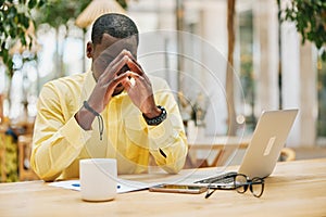 Businessman man person computer business stress working job laptop problem worried office