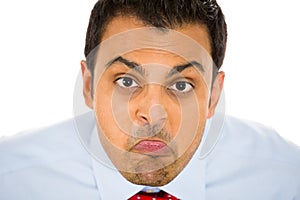 Businessman, man, or student sticking his tongue out at you, photo