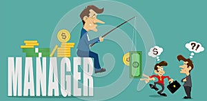 Businessman manager with deceive