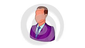 Businessman or manager icon animation