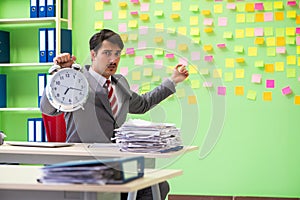 Businessman with many conflicting priorities in time management