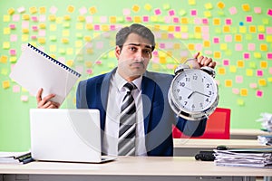 Businessman with many conflicting priorities in time management