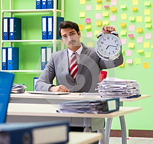 Businessman with many conflicting priorities in time management