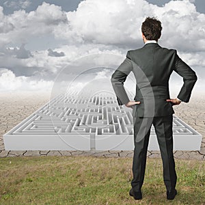 Businessman and maze