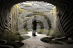 businessman maze stuck