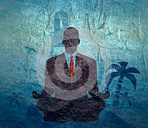 Businessman meditation illustration