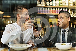 Businessman Meeting Eating Discussion Cuisine Party Concept