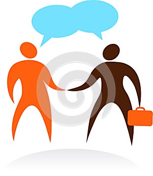 Businessman meeting - logo and icon