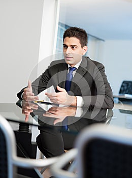 Businessman in meeting room
