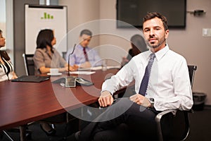 Businessman in a meeting room