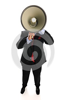 Businessman with megaphone photo