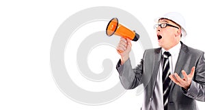 Businessman with megaphone