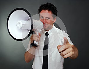 Businessman with megaphone