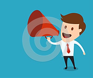 Businessman with a megaphone, Business concept vector