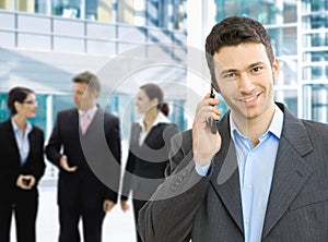 Businessman on mobile